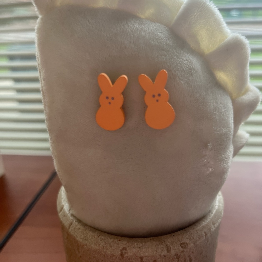 Orange Bunny Kids Earrings